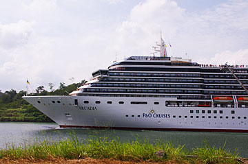 The MS Arcadia Cruise Ship in the Panama Canal 