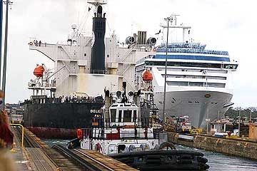 Heavy traffic at the Gatun Locks