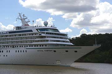 The Crystal Symphony Cruise Ship in the Panama Canal
