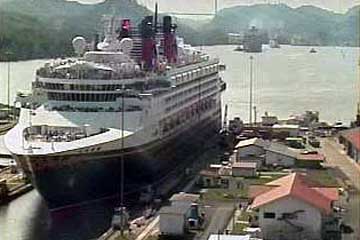 The Disney Magic entering the Miraflores Locks