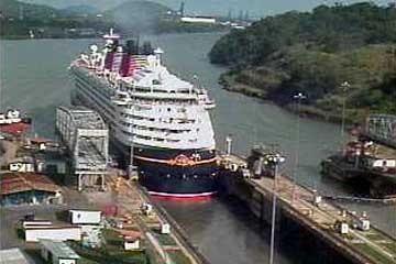 The Disney Magic leaving the Miraflores Locks