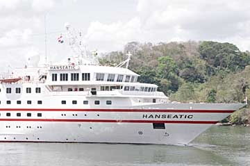 The MS Hanseatic Cruise Ship in the Panama Canal 