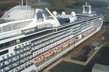 The Island Princess Cruise Ship in the Panama Canal