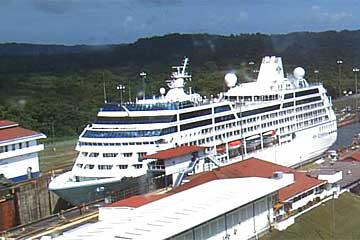 The Azamara Journey Cruise Ship in the Gatun Locks