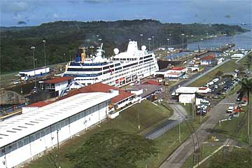 The Azamara Journey Cruise Ship in the Panama Canal