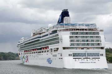 The Norwegian Pearl Cruise Ship in the Panama Canal