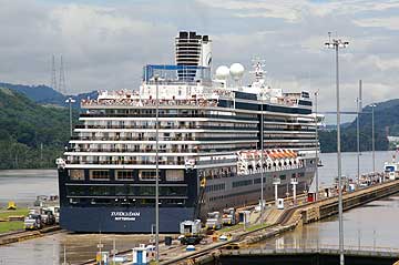 The Zuiderdam Cruise Ship in the Panama Canal