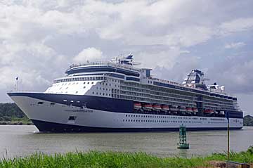 View of the Celebrity Constellation Cruise Ship in the Panama Canal