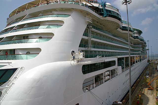 The Brilliance of the Seas Back View in the Panama Canal