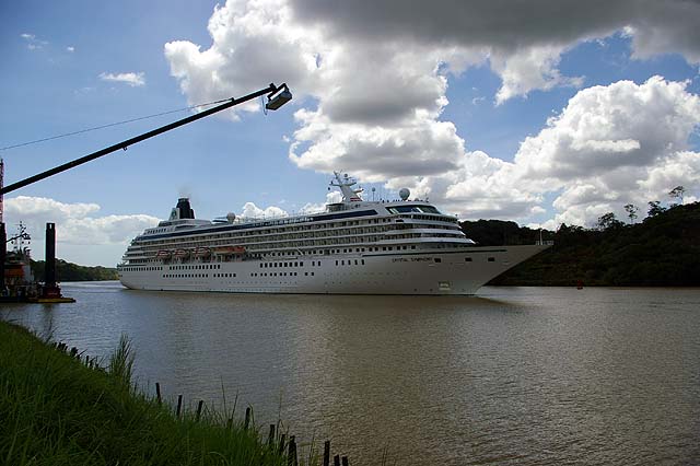 The Crystal Symphony Cruise Ship Near Gamboa Panama Canal