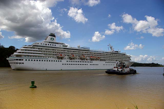 The Crystal Symphony Cruise Ship On Her North Bound Panama Canal Transit