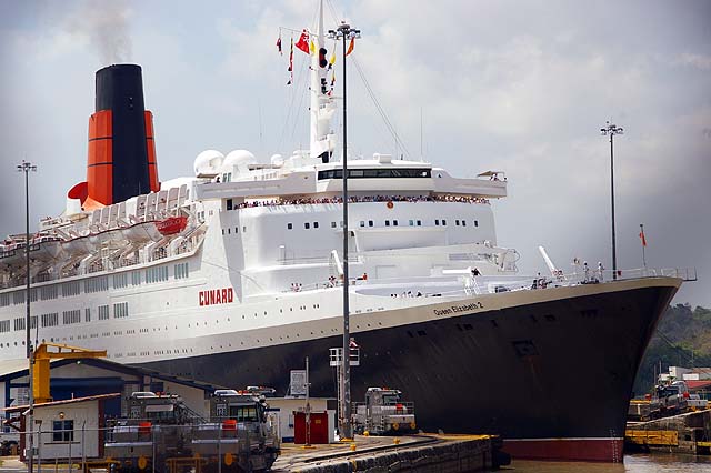 The RMS Queen in the Pedro Miguel Locks Panama Canal