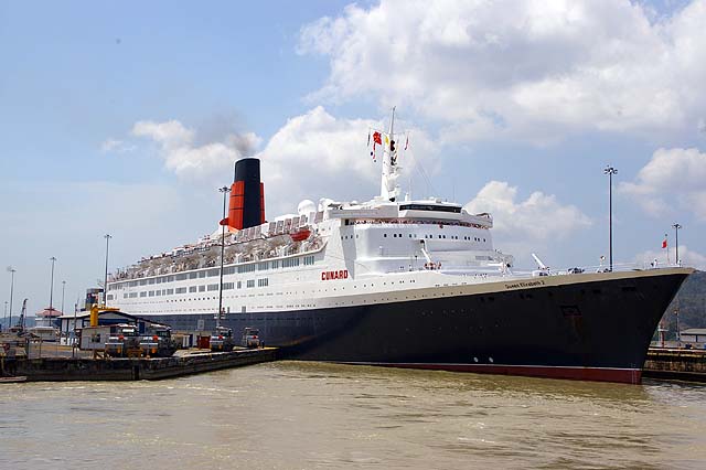 The RMS Queen clearing the Pedro Miguel Locks Panama Canal