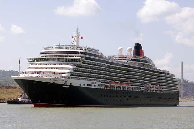 The MS Queen Victoria on her south bound Panama Canal transit