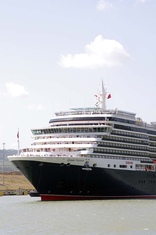 The MS Queen Victoria Cruise Ship Front View