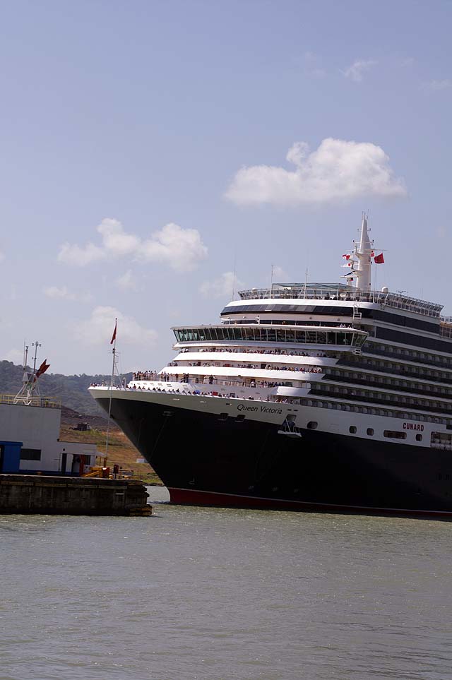 The MS Queen Victoria Cruise Ship Front View