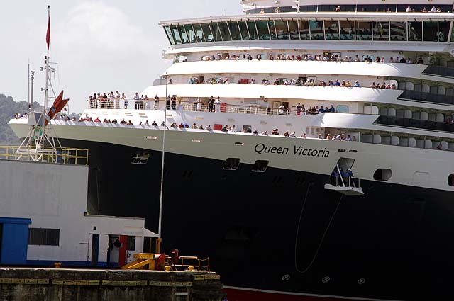 The MS Queen Victoria at the Pedro Miguel Locks Panama Canal