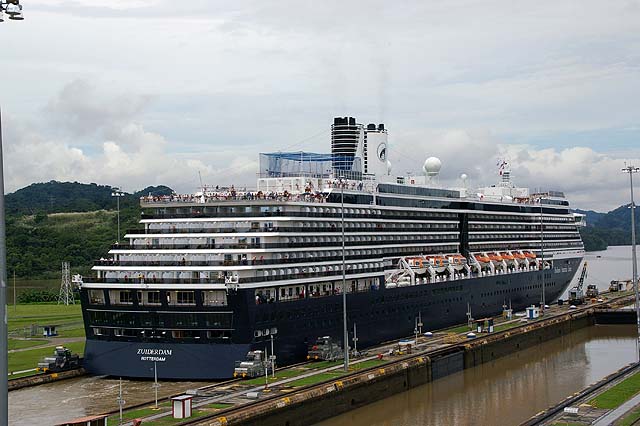 The MS Zuiderdam Cruise Ship in her north bound Panama Canal transit